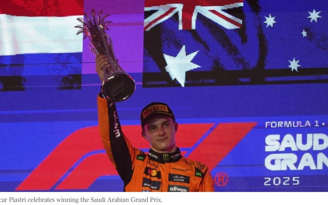 Oscar Piastri defeats Max Verstappen in Saudi Arabian Grand Prix